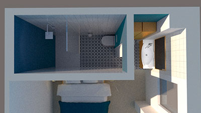 Plano reforma de baño vista superior