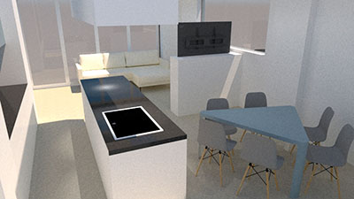 Previsualización reforma salón cocina